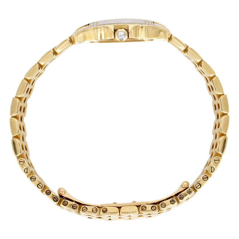 CARTIER DIAMOND PANTHERE WATCH IN 18K GOLD | WHITE DIAL | 27 MM