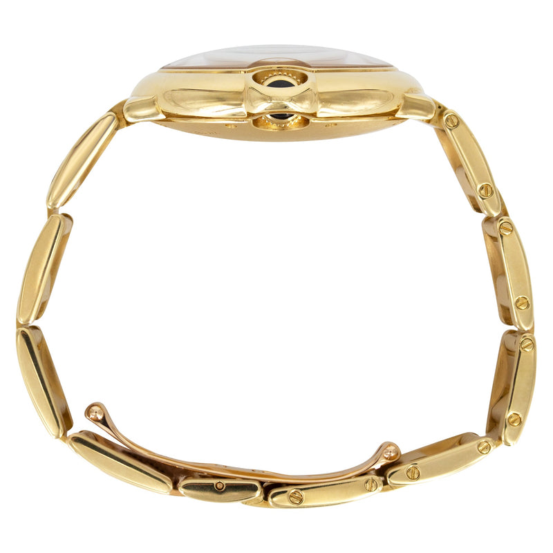 CARTIER DIAMOND BALLON BLEU WATCH IN 18K GOLD | WHITE ROMAN DIAL | 36 MM