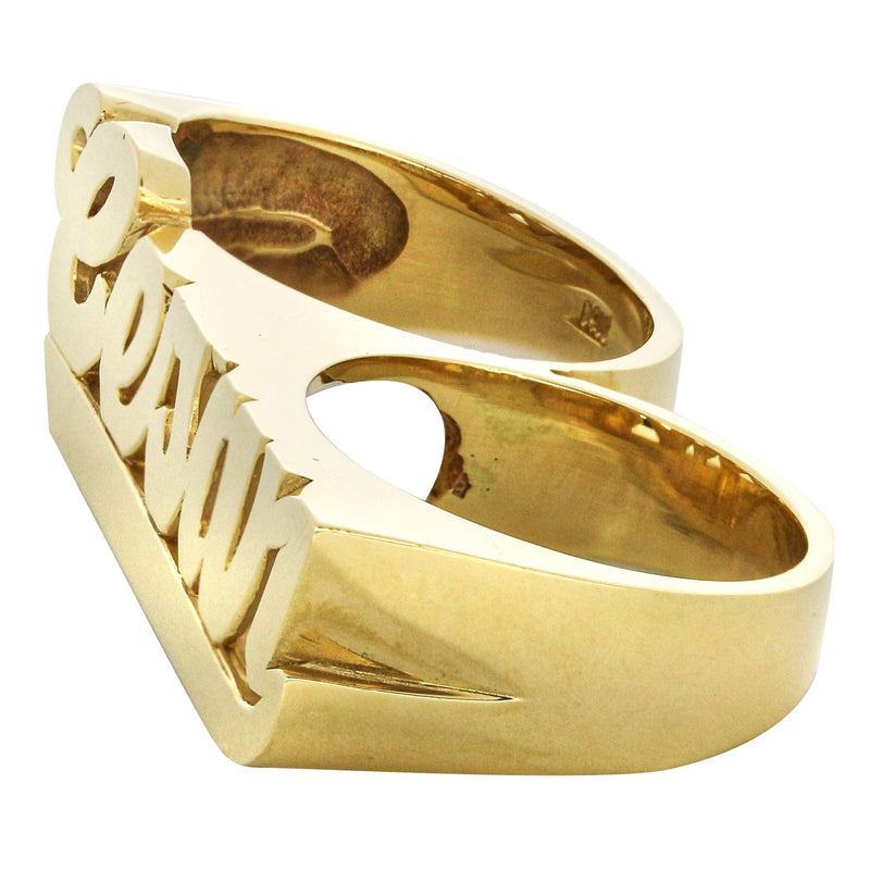 14K Gold Two Finger Name Ring | Appx. 20.5 Grams