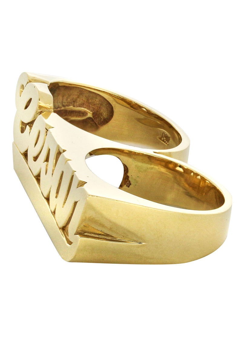 14K Gold Two Finger Name Ring | Appx. 20.5 Grams