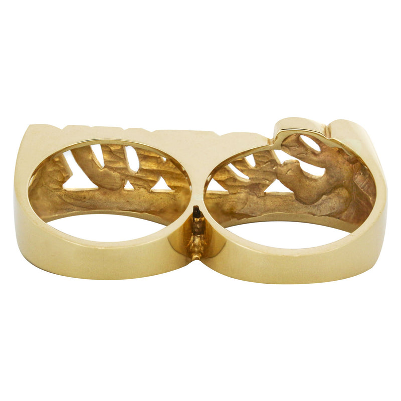 14K Gold Two Finger Name Ring | Appx. 20.5 Grams