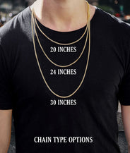 White Gold Plated Mens Dog Tag Chain