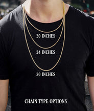 Mens Gold Plated Franco Chain & Cross Pendant | Appx. 16 Grams
