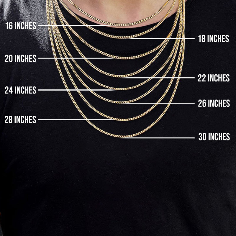 Silver Chain - Mens White Chain / Miami Cuban Link / 4 MM