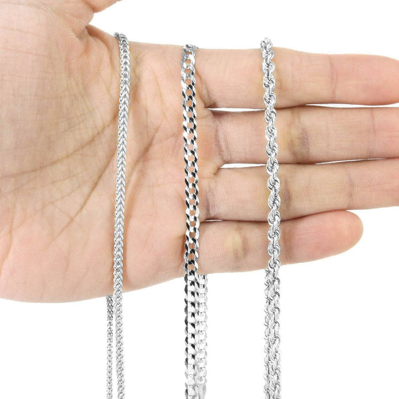10K White Gold Diamond Dog Tag Picture Pendant Necklace | Appx. 19 Grams