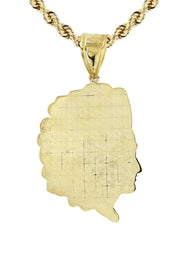 10K Yellow Gold Chief Head Necklace | Appx. 17.8 Grams