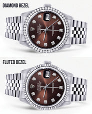 Diamond Mens  Rolex Datejust Watch 16200| 36MM | Chocolate Diamond Dial | Jubilee Band