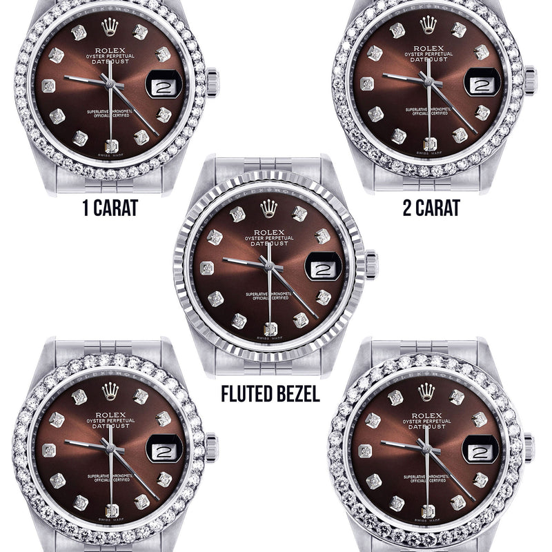 Womens Rolex Datejust Watch 16200| 36Mm | Chocolate Diamond Dial | Jubilee Band