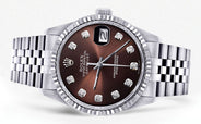 Mens Rolex Datejust Watch 16200 | Fluted Bezel | 36Mm | Chocolate Dial | Jubilee Band