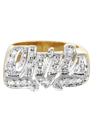 14K Diamond Two Tone Gold Name Ring | Appx. 6 Grams