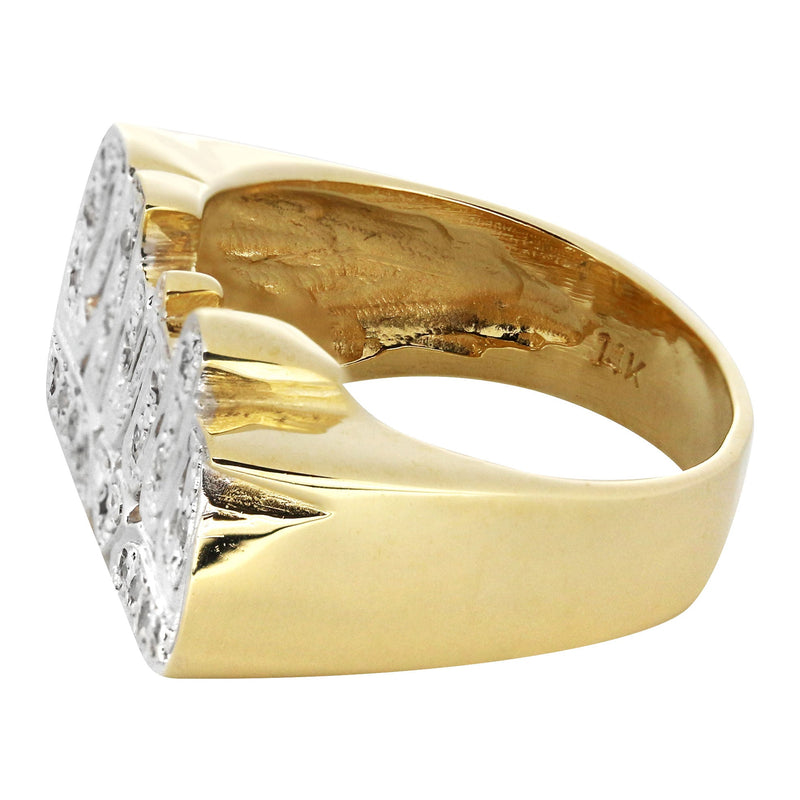 14K Diamond Two Tone Gold Name Ring | Appx. 6 Grams