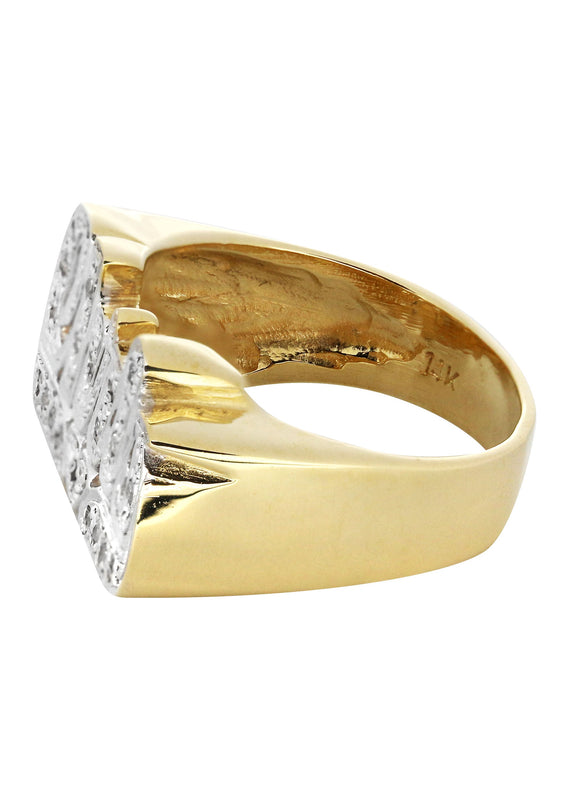 14K Diamond Two Tone Gold Name Ring | Appx. 6 Grams