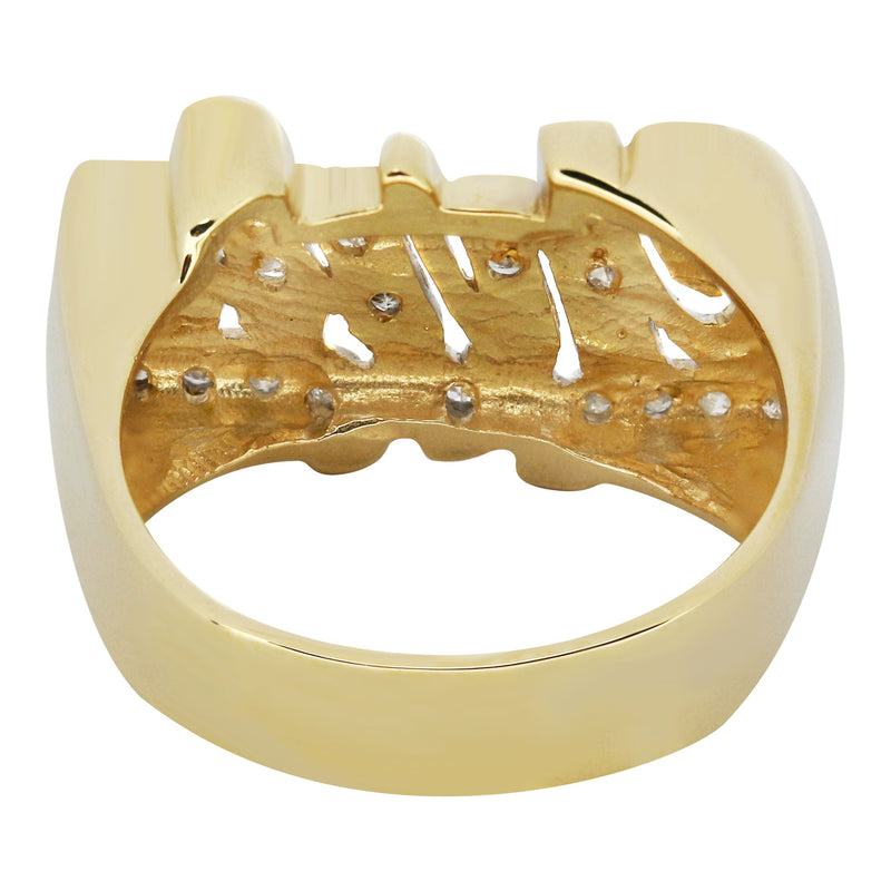 14K Diamond Two Tone Gold Name Ring | Appx. 6 Grams