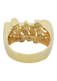 14K Diamond Two Tone Gold Name Ring | Appx. 6 Grams