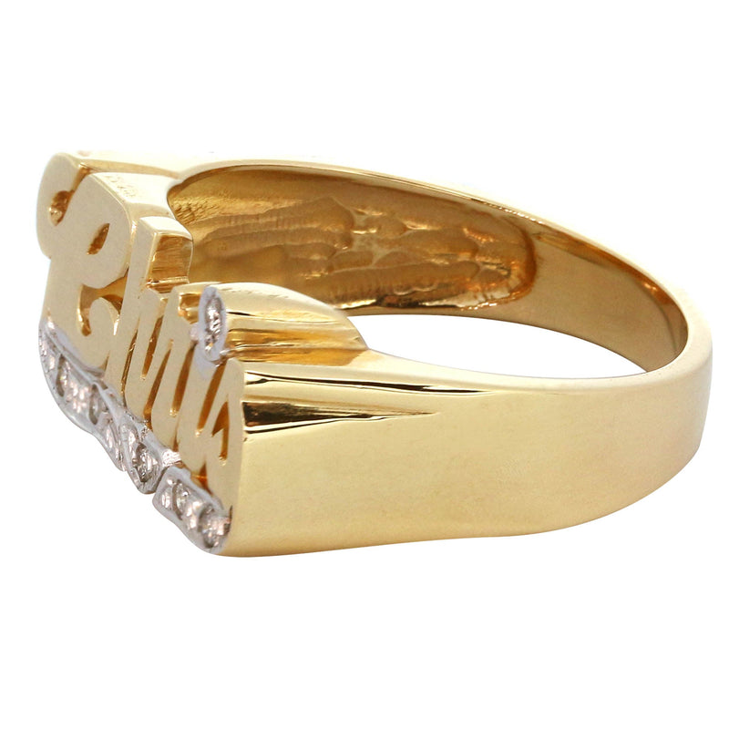 14K Diamond Gold Name Ring | Appx. 6 Grams