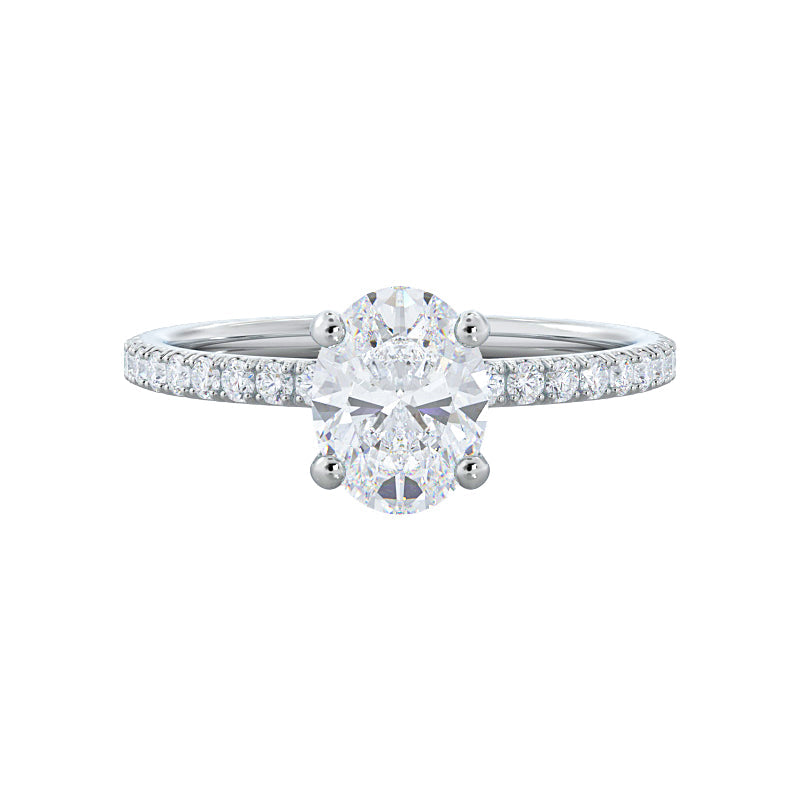 Christine 2ct Oval engagement ring setting