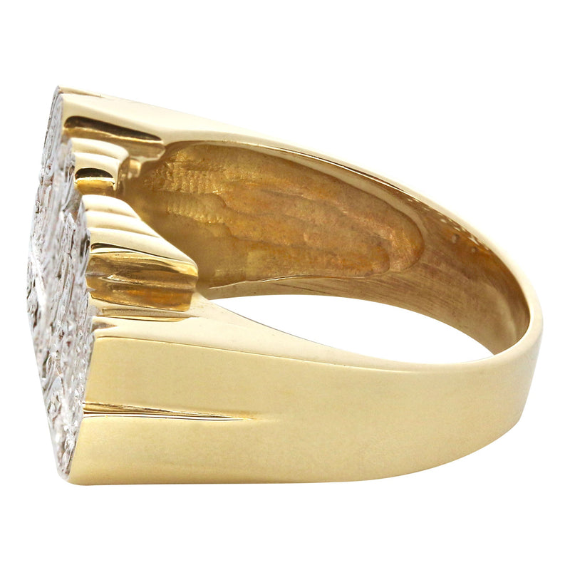 14K Diamond Two Tone Gold Name Ring | Appx. 5.8 Grams