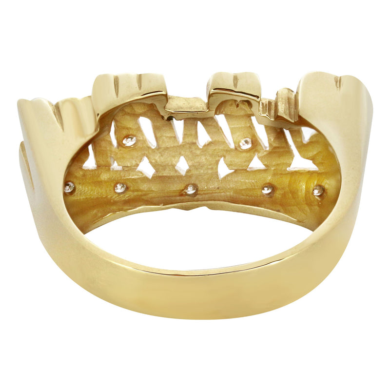 14K Diamond Two Tone Gold Name Ring | Appx. 5.8 Grams