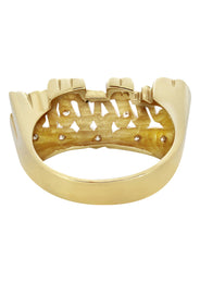 14K Diamond Two Tone Gold Name Ring | Appx. 5.8 Grams
