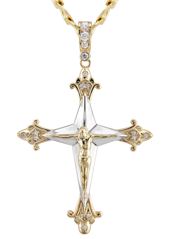 10K Yellow Gold Cross Necklace | Small 7 Grams - Large 30 Grams