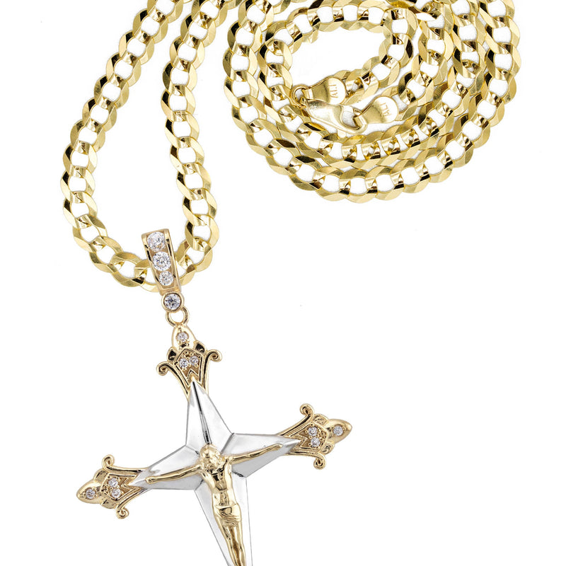10K Yellow Gold Cross Necklace | Small 7 Grams - Large 30 Grams