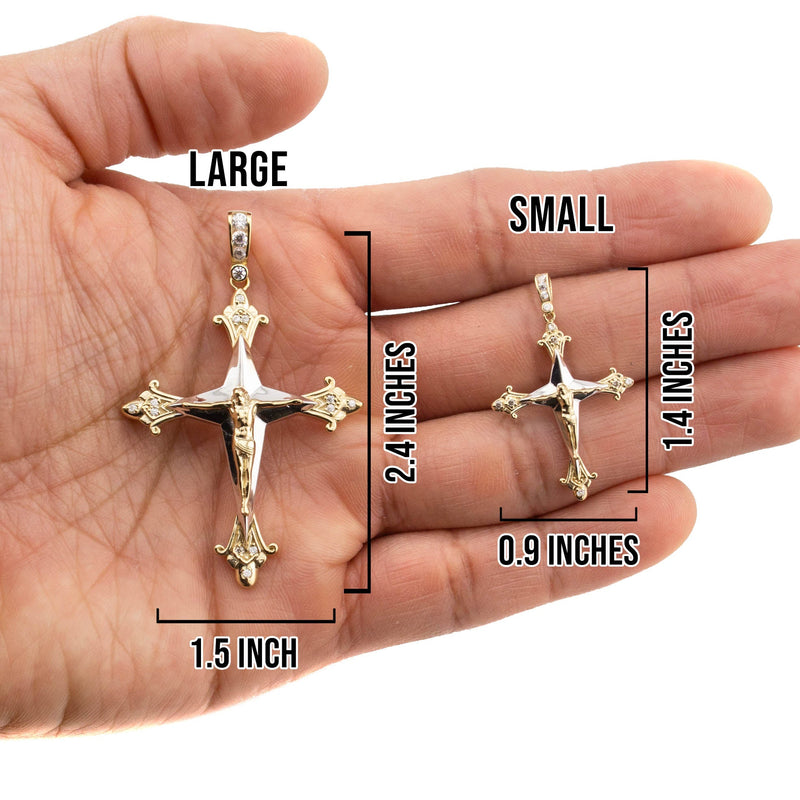 10K Yellow Gold Cross Necklace | Small 7 Grams - Large 30 Grams