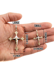 10K Yellow Gold Cross Necklace | Small 7 Grams - Large 30 Grams
