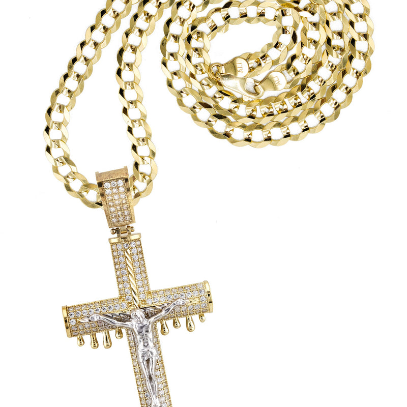 10K Yellow Gold Cross Necklace | Small 12 Grams - Large 20 Grams