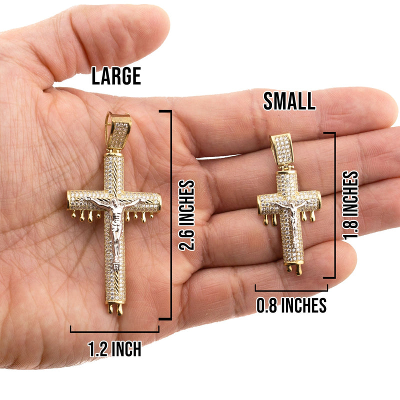10K Yellow Gold Cross Necklace | Small 12 Grams - Large 20 Grams