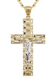 10K Yellow Gold Cross Necklace | Small 9 Grams - Large 17 Grams