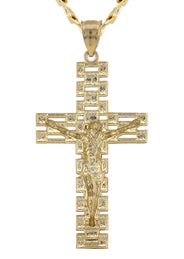 10K Yellow Gold Cross Necklace | Small 9 Grams - Large 17 Grams