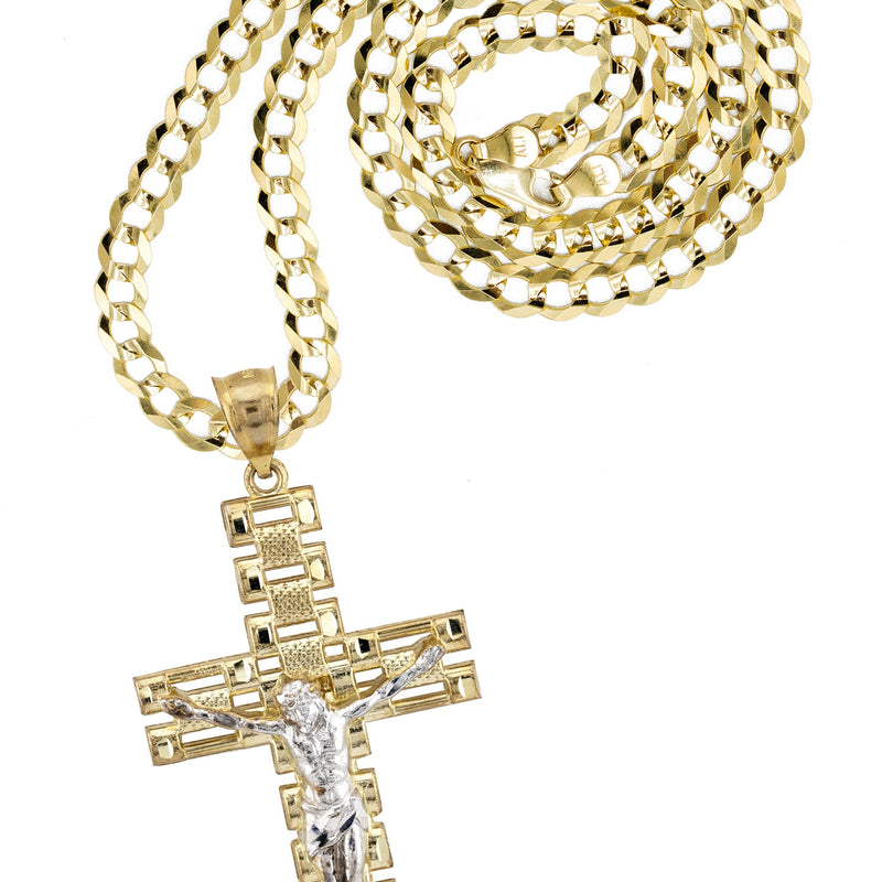10K Yellow Gold Cross Necklace | Small 9 Grams - Large 17 Grams