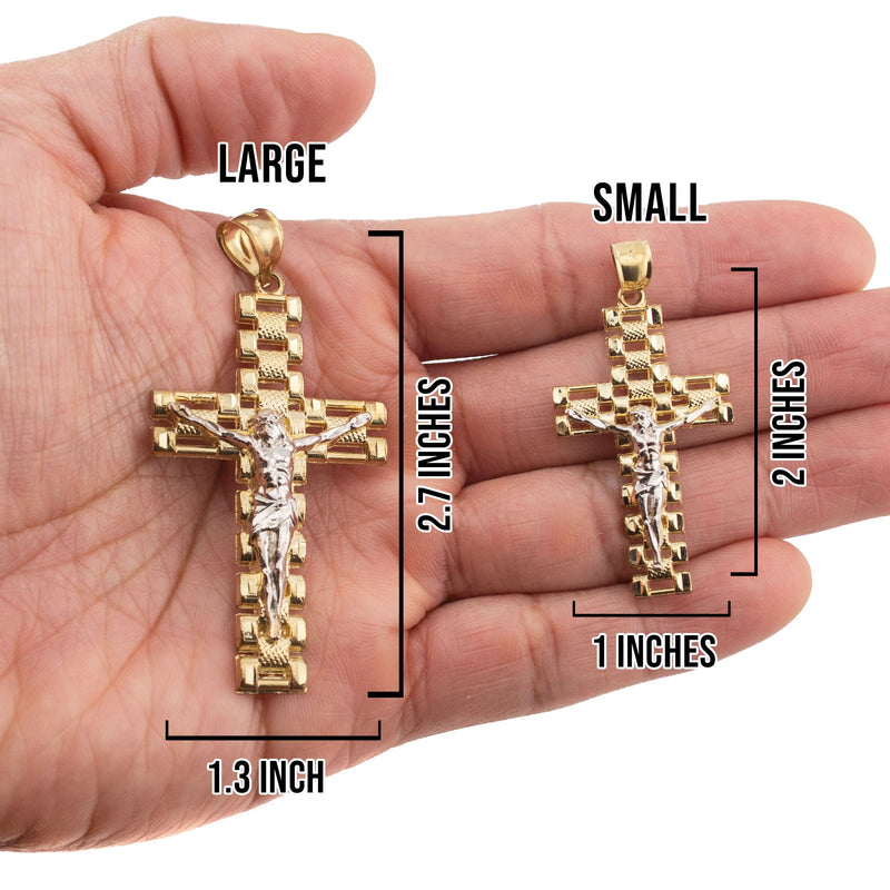 10K Yellow Gold Cross Necklace | Small 9 Grams - Large 17 Grams