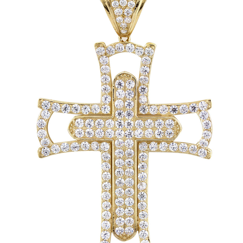 10K Yellow Gold Cross Necklace | Small 15 Grams - Large 46 Grams