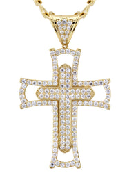 10K Yellow Gold Cross Necklace | Small 15 Grams - Large 46 Grams