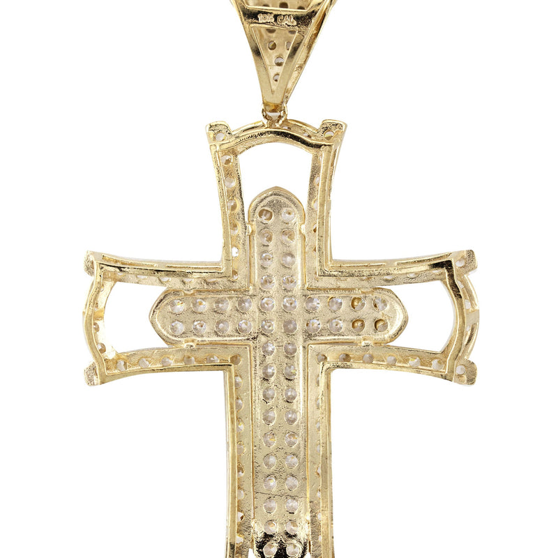 10K Yellow Gold Cross Necklace | Small 15 Grams - Large 46 Grams