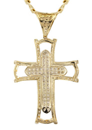 10K Yellow Gold Cross Necklace | Small 15 Grams - Large 46 Grams
