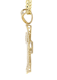 10K Yellow Gold Cross Necklace | Small 15 Grams - Large 46 Grams