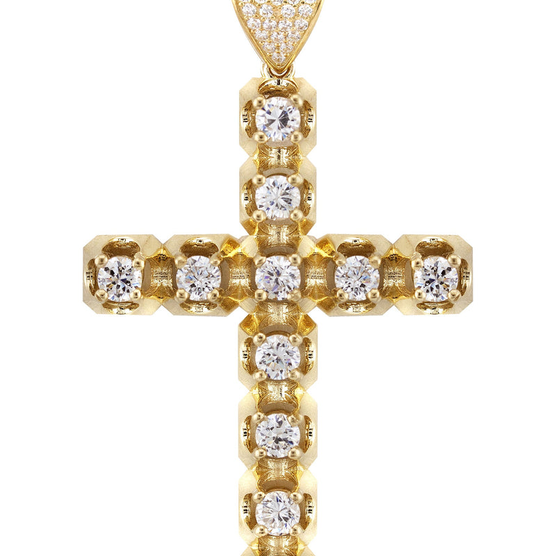 10K Yellow Gold Cross Necklace | Small 10 Grams - Large 26 Grams