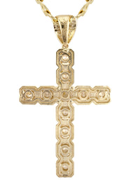 10K Yellow Gold Cross Necklace | Small 10 Grams - Large 26 Grams