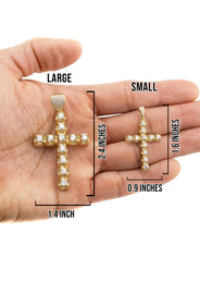 10K Yellow Gold Cross Necklace | Small 10 Grams - Large 26 Grams