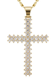 10K Yellow Gold Cross Necklace | Small 10 Grams - Large 28 Grams