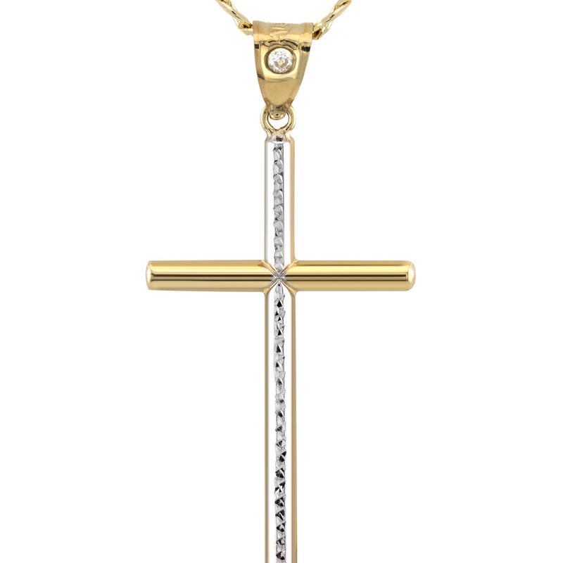 10K Yellow Gold Cross Necklace | Small 3 Grams - Large 7 Grams