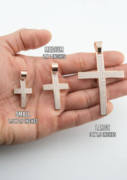 Men's VVS Lab Diamond Customizable Rose Gold Cross Necklace Pendant