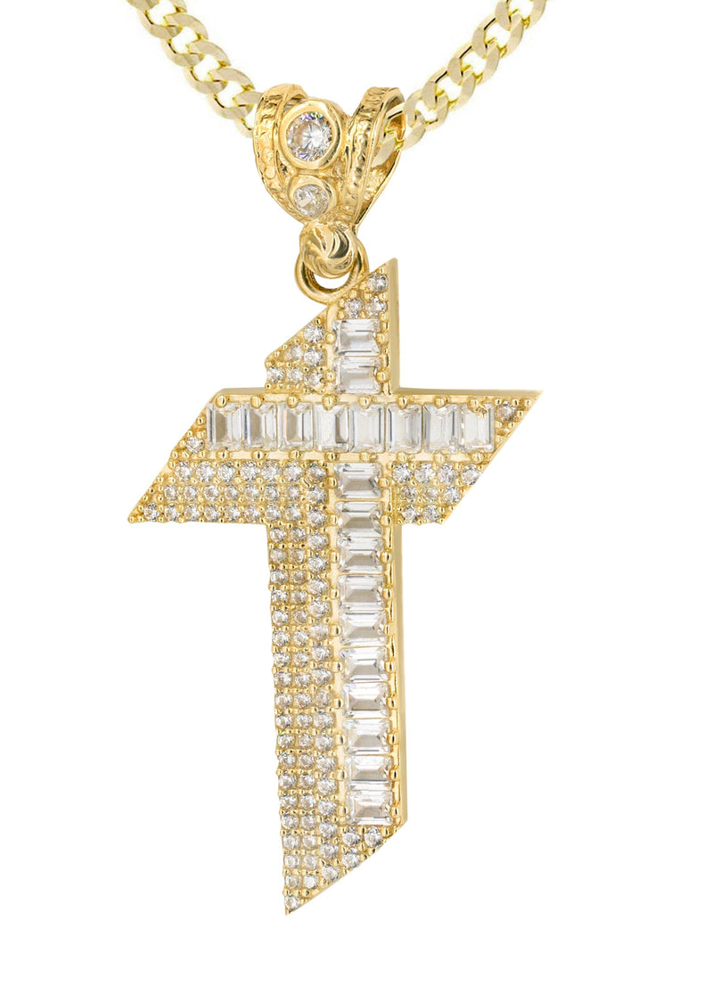 10K Yellow Gold Cross Necklace | Appx. 14.7 Grams