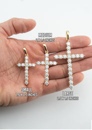 Men's VVS Lab Diamond Customizable Yellow Gold Cross Necklace Pendant
