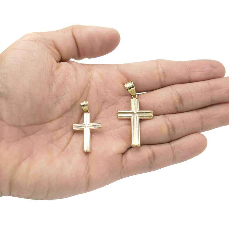 Gold 10K Gold Cross Pendant  |  Customizable Size
