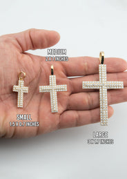 Men's VVS Lab Diamond Customizable Yellow Gold Cross Necklace Pendant