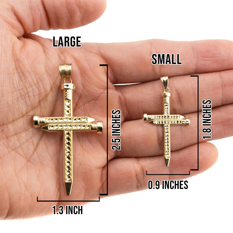 10K Yellow Gold Cross Necklace | Small 6 Grams - Large 10 Grams