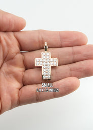Men's VVS Lab Diamond Customizable Rose Gold Cross Necklace Pendant